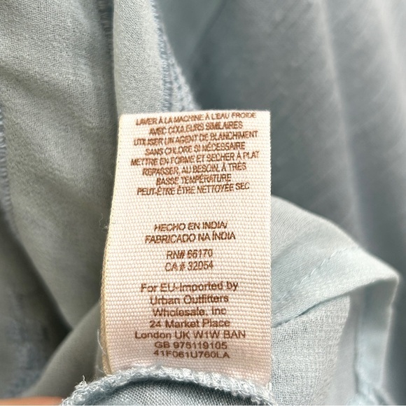 Free People Pandora Slate Blue Embroidered Sheer Blouse, Size Medium - Picture 11 of 11